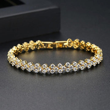*NEW* Ideal Gifts - Luxury AAA+ Cubic Zirconia Diamonds Rose Gold Tennis Bracelet - The Jewellery Supermarket